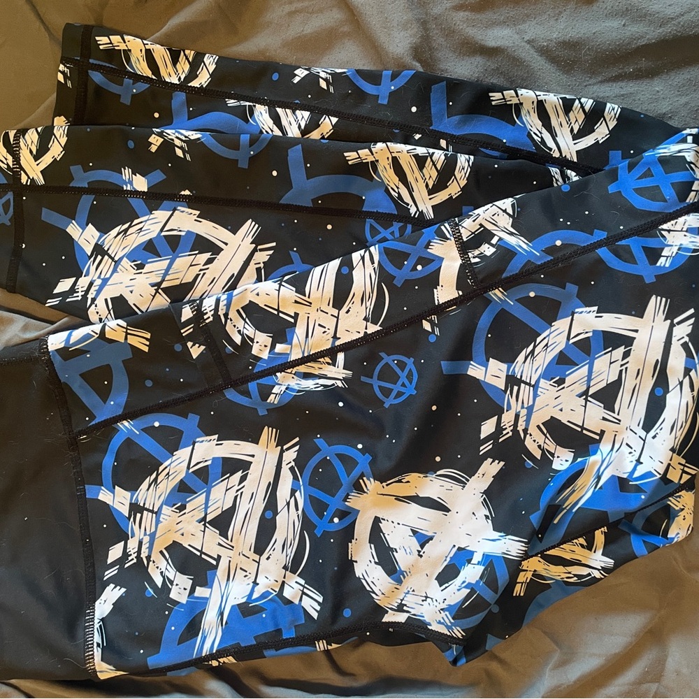 Black and Blue Anarchy full length leggings